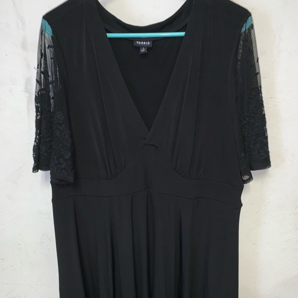 Little Black Dress with Lace Sleeves - Torrid